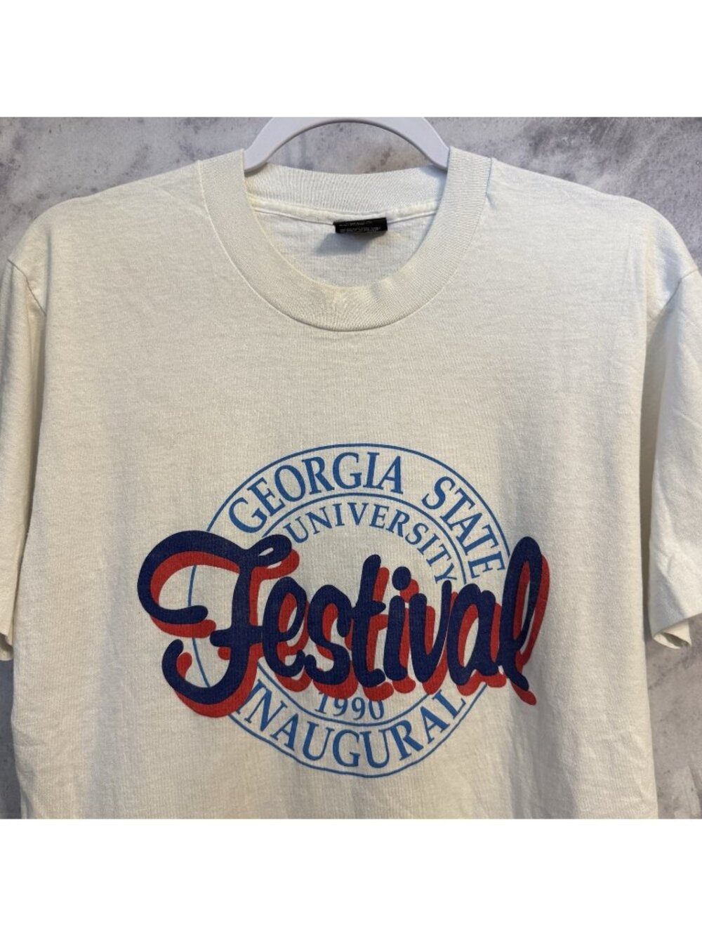 Vintage Georgia State University Inaugural Festival Shirt L Screen Stars GSU Vtg